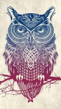 Tribal Owl Wallpaper by TelephoneWallpaper.com